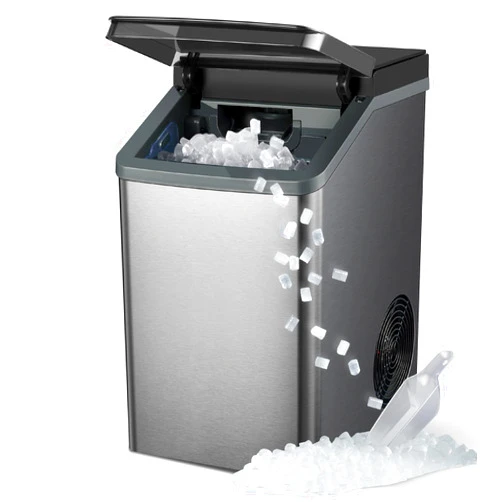 Gevi KNOVA V2.0 Gemi Nugget Ice Maker, Crushed Ice Makers Countertop with Self-Cleaning, Pellet Ice Machine for Home Kitchen Party, Sleek Stainless Steel Housing (Gray)