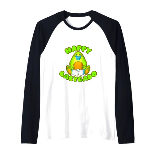 Funny vegane Mütter, Avocado Fan & gesunde Babys Happy Babycado Healthy Vegan Parents, Cute Avocado Baby SSW Raglan Baseball Tee