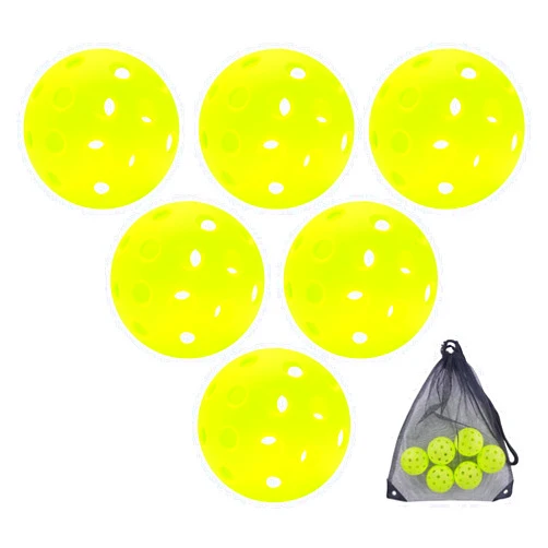 Sukeen Outdoor Pickleball Balls with Mesh Bag, 40 Holes Pickleball Balls Outdoor, High Bounce Pickle Balls Balls, High Visibility Outdoor Pickleballs