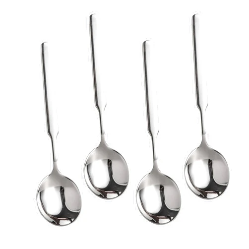 IMEEA Big Soup Spoons 7.75-Inch Round Soup Spoons Large Scoop Heavy Duty 316 Stainless Steel Soup Spoons with Long Handle, Set of 4