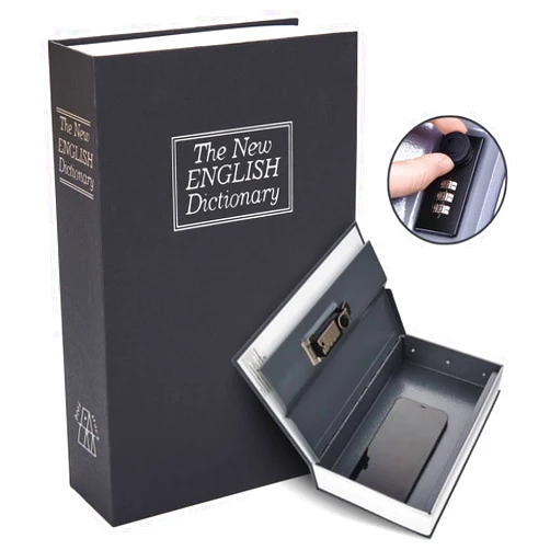 Ohuhu Book Safe Box with Combination Lock, Ohuhu Upgrade Dictionary Diversion Safe Secret Hidden Box for Home Office, Portable Safe Box for Money Cash Jewelry