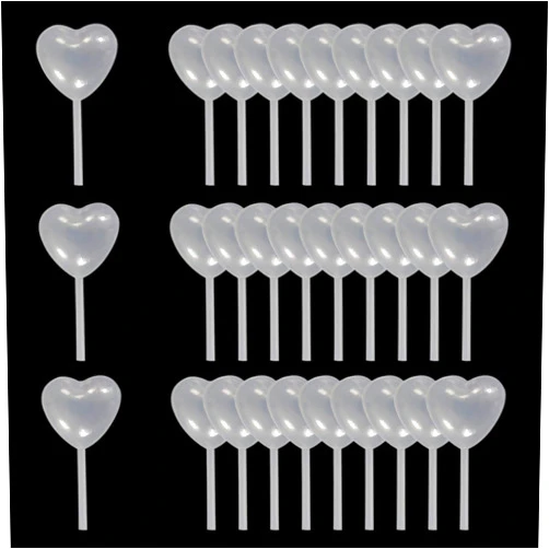 AQSXO 4ml Clear Heart Shape Liquid Dropper, Pasteur Pipette, For Cupcake, Chocolate, Birthday Party And Holiday Decoration, 100pcs