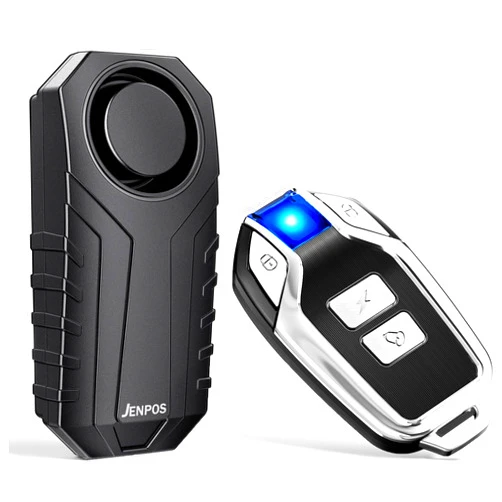 Jenpos Bike Alarm, 120dB Loud Waterproof Wireless E-Bike Motorcycle Alarm with Remote, Anti-Theft Vibration Motion Sensor Multipurpose Security Alarm System, Ebike Accessories