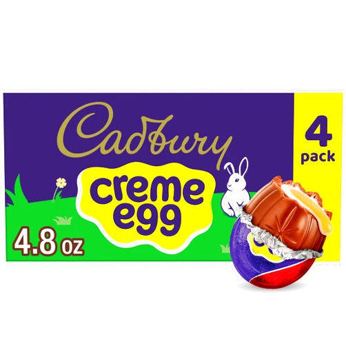 CADBURY CREME EGG Milk Chocolate and Fondant, Easter Candy Box, 1.2 oz (4 Count)