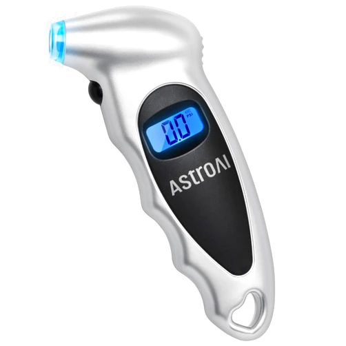 AstroAI Digital Tire Pressure Gauge 0-150PSI Calibrated to ANSI B40.7 +/-1PSI, Accurate in 0.1 Increments, Tire Repair Tools 4 Pressure Measurements for Car Truck with Backlight LCD, Silver
