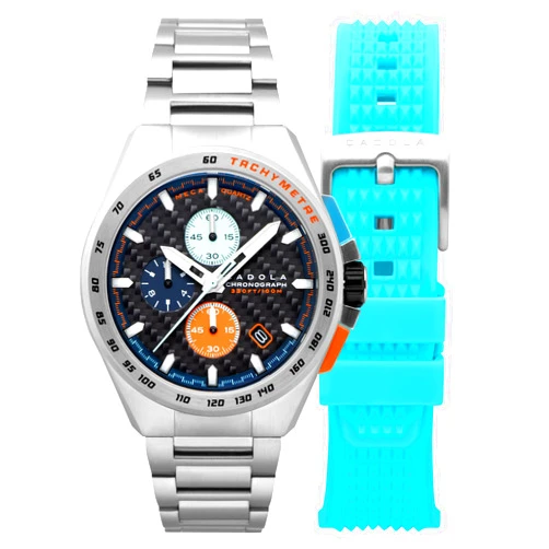 Cadola Men's 44mm Peterson Chronograph Watch with Solid Stainless Steel Bracelet CD-1029