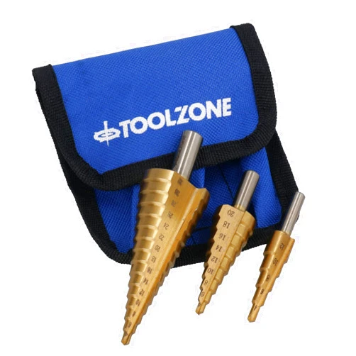 AB Tools Step Drill/Cone Cutter Set 3pc HSS 4-32mm TE123