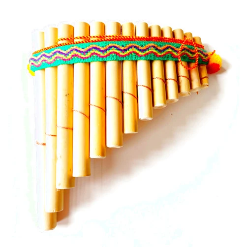 Handmade Bamboo Professional Quality Curved Style Pan Flute Antara Siku 13 Pipe 6