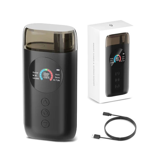 Enya Smart Automatic Guitar Tuner, Full-color LCD Screen - Metronome & String Winder - For Electric Guitars, Acoustic Guitars, Ukulele, Black