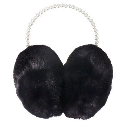 KESYOO Fluffy Earmuffs Pearl Winter Warm Earmuff Ear Muffs for Women Girls Black