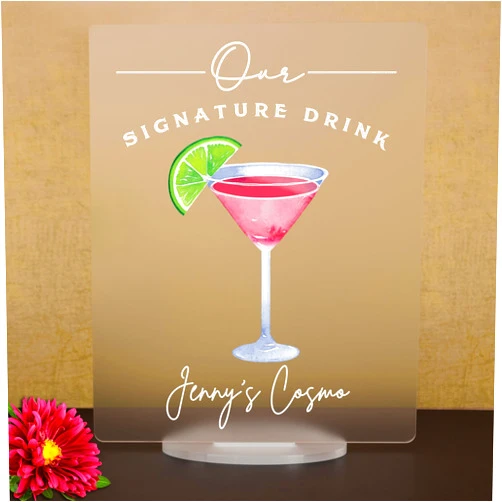 Elation Factory Co. Signature Cocktail Sign Acrylic | Acrylic Wedding Bar Menu | Acrylic Bar Menu Sign | Acrylic Bar Sign | 10
