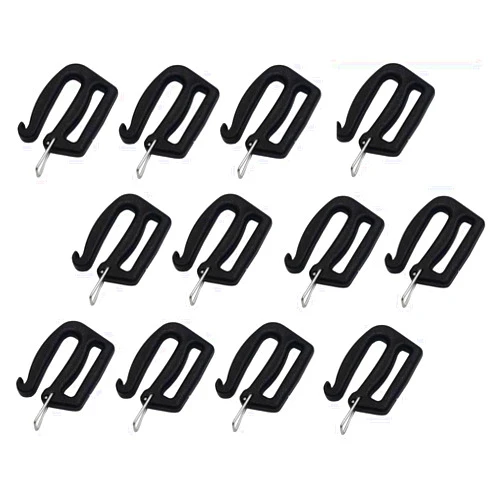 JJLFresheners 12Pcs Black 25mm/1inch G Hook Webbing Connecting Buckles Adjustable Plastic Tri-Glide Slides Backpack Strap Clips Replacement for Luggage Outdoor Camping Sports Buckles Fasteners