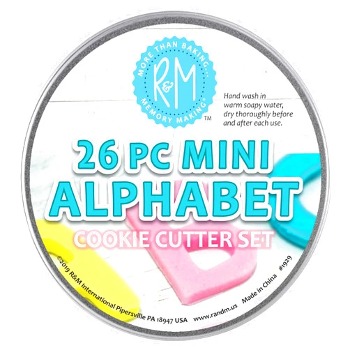 R&M International Mini Alphabet Cookie Cutters, 26-Piece Set