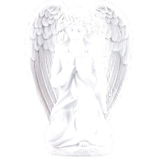 XIYOUQI Kneeling Praying Angel Statue Guardian Angel Statue Resin White Wings Angel Statue Memorial Cherub Sculpture for Shelf Table Living Room Bedroom Decor Figurine Religious Spirituality Memorial Gift
