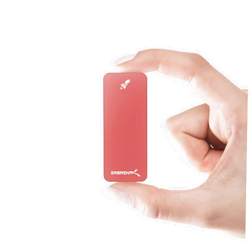 SABRENT 512GB Rocket Nano External Aluminum SSD Up to 1000MB/s (Red) (SB-512-NANO-RED)