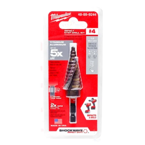 Milwaukee 3/16 - 7/8 Impact Step Drill Bit, #4
