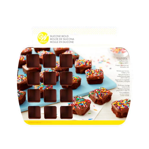 Wilton Bite-Size Brownie Squares Silicone Mold, 24-Cavity