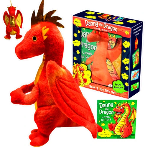 Humor Heals Us Danny the Dragon Interactive Farting Toy Book Gift Box Set
