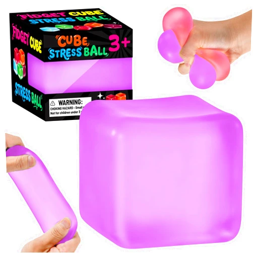 GOSODME Stress Cube Squishy Fidget Toys, Slow Rising Ice Cube Sensory Stress Balls for Kids Adults Anxiety Relief Squeeze Toy for Classroom Prizes Party Favors (Purple)