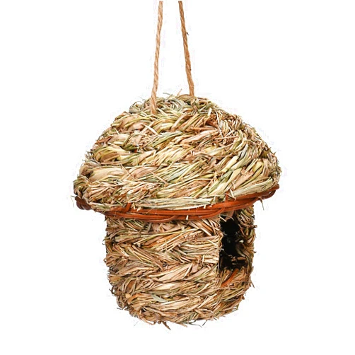 BaronHong Hummingbird House,Hand Woven Bird Nest,Natural Fiber Bird Hut Roosting Pocket for Finch Canary Chickadee(B,M)