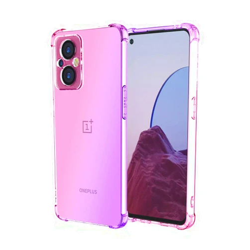 Lmposla for Oneplus Nord N20 5G Case,1+ Nord N20 5G Case, for Girls Women Shockproof Slim Ultra-Thin Flexible TPU Soft Rubber Silicone Airbag Case Cover for Oneplus Nord N20 5G (Pink/Purple)