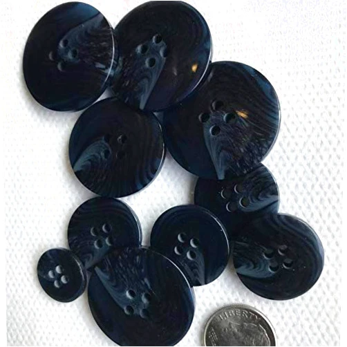 Lagoet Dark Blue Mottled Coat and Suit vLAET125 Buttons Lot of 6 Buttons (Med 13/16