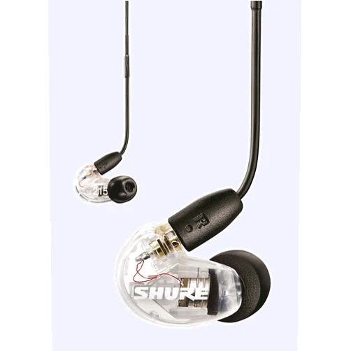 Shure SE215 Wired Sound Isolating Earbuds, Clear Sound, Single Driver, Secure in-Ear Fit, Detachable Cable, Durable Quality, Compatible with Apple & Android Devices - Clear