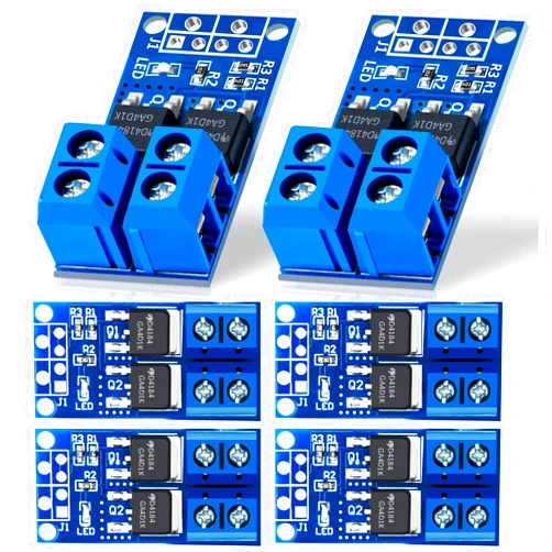 Ceksezx 6 PCS Dual High-Power MOSFET Trigger Switch Drive Module, Upgrade 0-20KHz PWM Adjustment Electronic Switch Control Board Motor Speed Controller, Lamp Brightness Control, DC 5V-36V 400W, 15A (Max 30A)