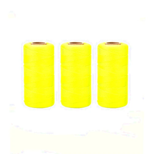 Mabellumia 3 Rolls Mason Line String Line #18 Braided Nylon String,Nylon Twine Construction String Building Line for Gardening or Masonry Tools,Landscaping, Fencing,DIY Project (250FT,Yellow)