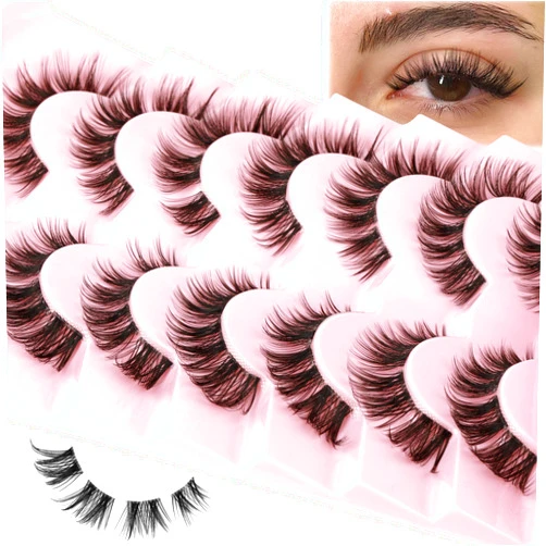ALICE Cluster Lashes 56 Wisps DIY Lashes Natural Look Cat Eye Clear Band Mink Lashes Pack Wispy Fluffy 3D Curl False Eyelashes by ALICE