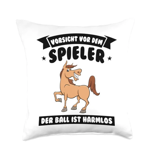 Mädchen & Pferde Geschenk Vorsicht VOR dem Spieler Reiten Mädchen Throw Pillow, 18x18, Multicolor