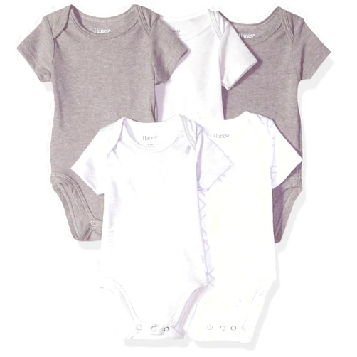 Hanes unisex-baby Ultimate Baby Flexy 5 Pack Short Sleeve Bodysuits
