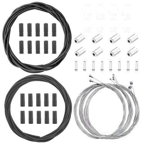 mankk Universal Bicycle Brake Cable and Shift Cable,Bicycle Shift Derailleur Cable & Brake Cable Housing Kit with Brake Cable End Caps and O-Rings for Mountain Road Bike Repair