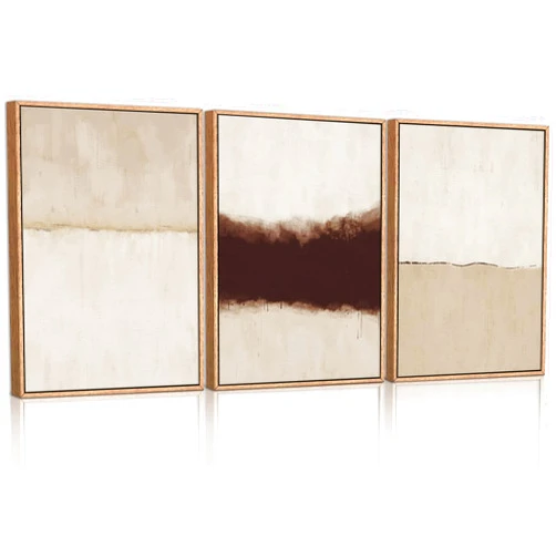 CHDITB Large Abstract Framed Canvas Wall Art Set, Modern Neutral Wall Decor, Minimalist Textured Wall Painting, Beige Black Art Print for Living Room, Bedroom, Dining Room, Office, Bathroom -16