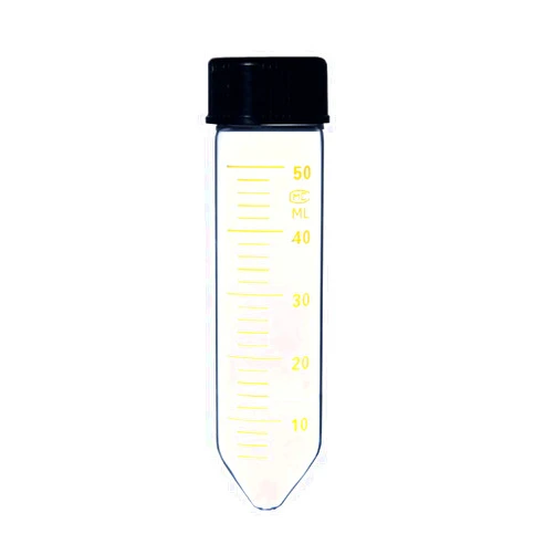 YUXun YX Centrifuge Tube, 50ml Borosilicate Glass Material, Conical Bottom, Centrifuge Vials with Printed Graduation and Black Screw Cap, No-Leak, Non-Sterile (50ml, Pack of 10)