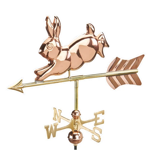 Good Directions Rabbit Garden Weathervane, Polished Copper, Includes Garden Pole