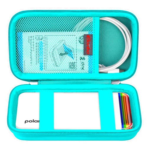 Elonbo Carrying Case for Polaroid Hi-Print + Paper Bundle- 2nd Generation Bluetooth Connected 2x3 Pocket Photo Dye-Sub Printer, Photo Printer Travel Storage Cover Protective Bag, Green+Inside Green
