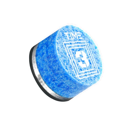 RHINO TIME Crystal Pool Billiard Cue Tip - 14mm/ Blue/Hardness TIME 1(Super Soft), TIME 2(Soft), TIME 3(Medium), TIME 4(Medium Hard),TIME 5 (Hard)