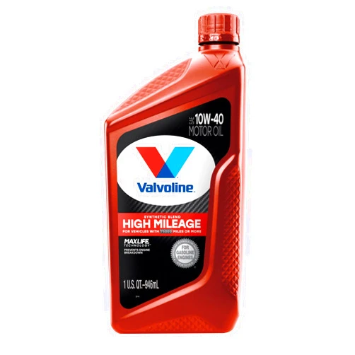 Valvoline High Mileage with MaxLife Technology SAE 10W-40 Synthetic Blend Motor Oil 1 QT