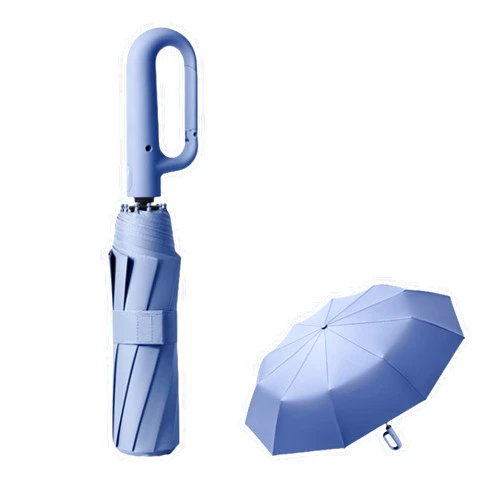 Erised's bifrost Travel Folding Golf Umbrella 10 Ribs Automatic Open/Close,Lightweight Compact Portable Backpack Car Parasol Outdoor,Sun/Rain,Anti 99 UV Protection UPF 50,Men Women Carabiner Handle Design