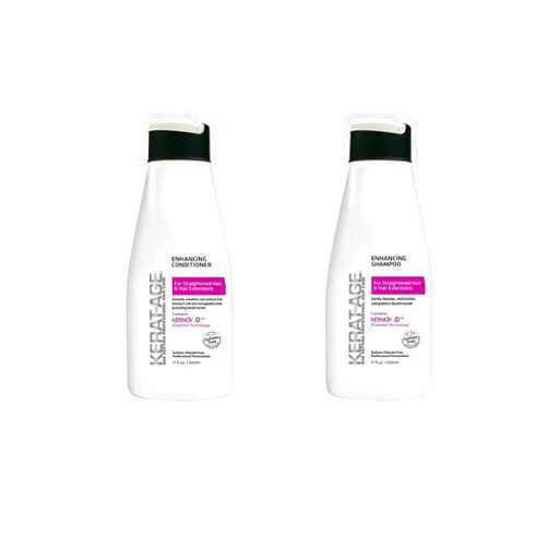 Keratage Kerat-age Enhancing Straightened Hair- Hair extensions-For all Hair Types, Sulfate Free Products (Shampoo/Conditioner)