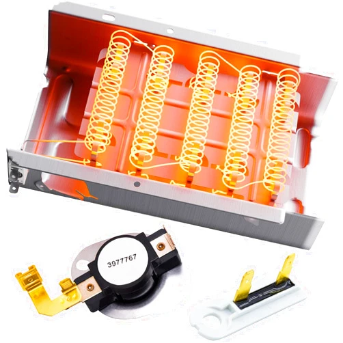 BlueStars [UPGRADED] 279838 Dryer Heating Element 3977767 3392519 Thermal fuse COMPLETE Dryer Repair Kit Replacement by BlueStars - Exact Fit For Whirlpool Kenmore Dryers - Replaces 3403585 8565582 3398064