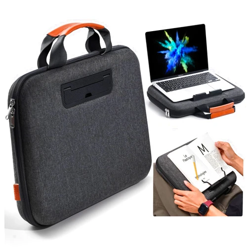 Nediea Laptop Case, Laptop Sleeve Bag 14 Inch, Water Resistant Computer Cases for Laptops, Multiple Lap Desk for Men Women, Compatible with Mackbook Air, Lenovo, HP, Dell, Asus Notebook (Dark Grey)