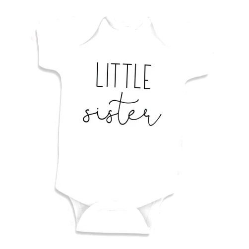 Bump and Beyond Designs Little Sister Shirt Baby Girl Gender Reveal Announcement