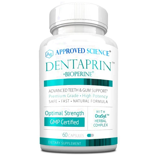 Approved Science Dentaprin - Tooth and Gum Support - Prebiotic, Collagen, Vitamins, Minerals, Herbal Complex, Collagen - 60 Capsules - 1 Month Supply