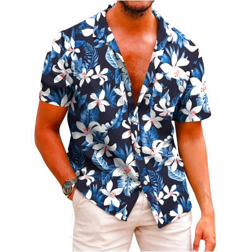 COOFANDY Mens Hawaiian Shirts Short Sleeve Casual Button Down Tropical Beach Shirt
