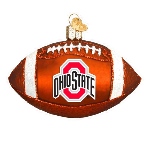 Old World Christmas Ohio State Buckeyes Glass Blown Ornaments for Christmas Tree Football
