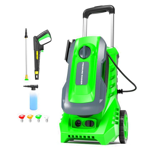 HONGDONG 4800 PSI + 2.8 GPM Power Washer Electric Powered Pressure Washer with Telescopic Handle, Car Wash Machine Floor Cleaning Green