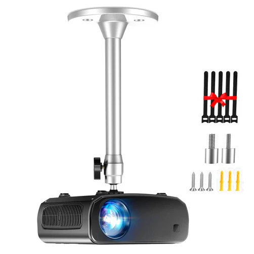 DAWASAPAT Mini Ceiling Wall Projector Mount Stand Compatible with QKK, DR.J, DBPOWER, Anker, VANKYO, AAXA, Jinhoo, PVO, TMY, AuKing, and Most Other Mini Projector, Silver