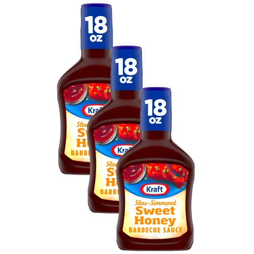 Kraft Slow Simmered Sweet Honey Barbecue Sauce (18 oz Bottle) (Pack of 3)